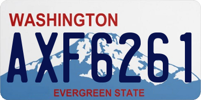 WA license plate AXF6261
