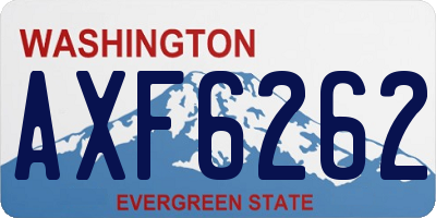 WA license plate AXF6262
