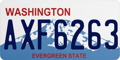 WA license plate AXF6263