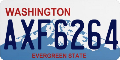 WA license plate AXF6264