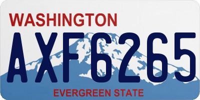 WA license plate AXF6265