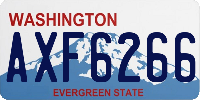WA license plate AXF6266
