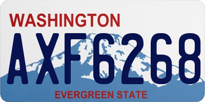 WA license plate AXF6268