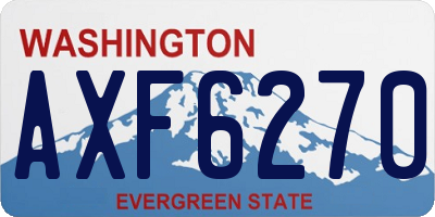 WA license plate AXF6270