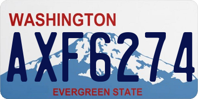 WA license plate AXF6274