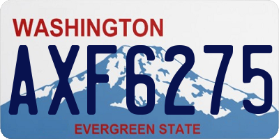 WA license plate AXF6275