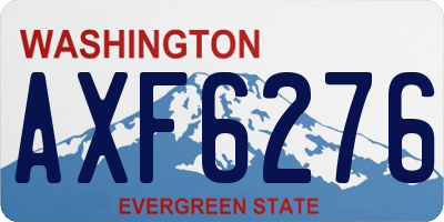 WA license plate AXF6276