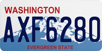 WA license plate AXF6280