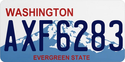 WA license plate AXF6283