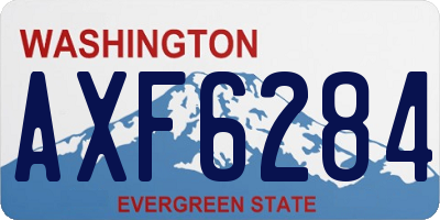 WA license plate AXF6284