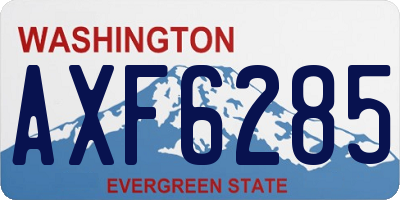 WA license plate AXF6285