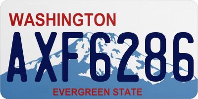 WA license plate AXF6286
