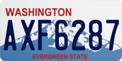 WA license plate AXF6287