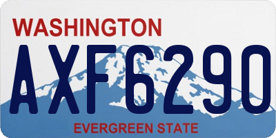 WA license plate AXF6290