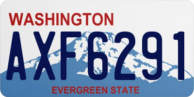 WA license plate AXF6291