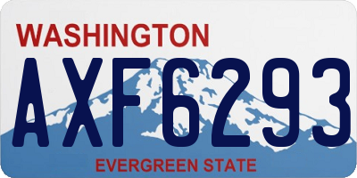 WA license plate AXF6293