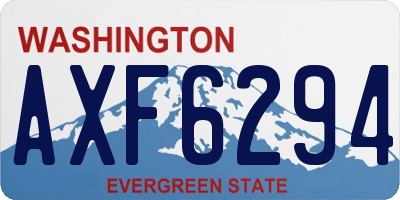WA license plate AXF6294