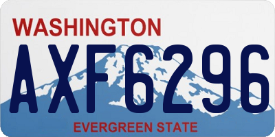 WA license plate AXF6296