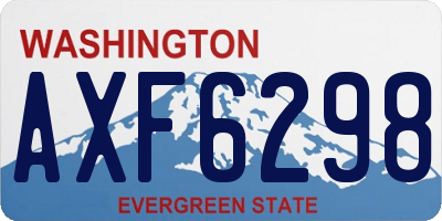 WA license plate AXF6298