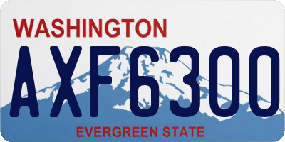 WA license plate AXF6300