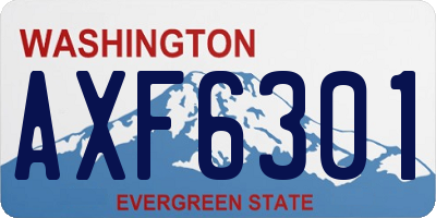 WA license plate AXF6301