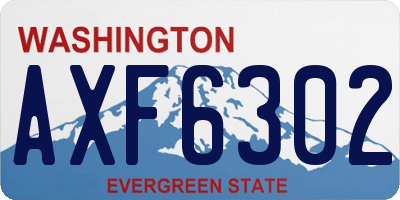WA license plate AXF6302