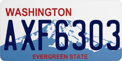 WA license plate AXF6303