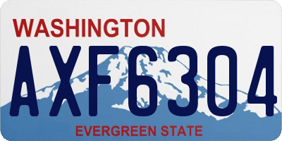 WA license plate AXF6304