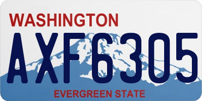 WA license plate AXF6305