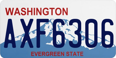 WA license plate AXF6306