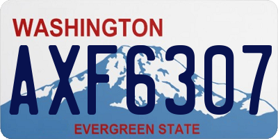 WA license plate AXF6307