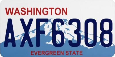 WA license plate AXF6308