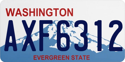 WA license plate AXF6312