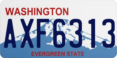 WA license plate AXF6313