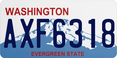 WA license plate AXF6318