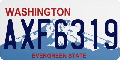 WA license plate AXF6319