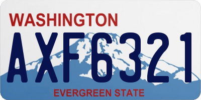 WA license plate AXF6321