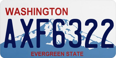 WA license plate AXF6322
