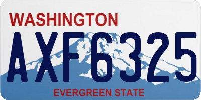 WA license plate AXF6325