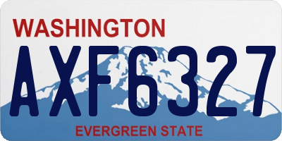 WA license plate AXF6327