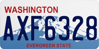 WA license plate AXF6328