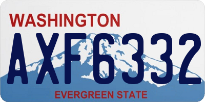 WA license plate AXF6332
