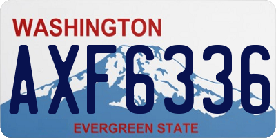WA license plate AXF6336