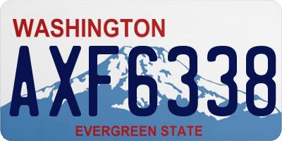WA license plate AXF6338
