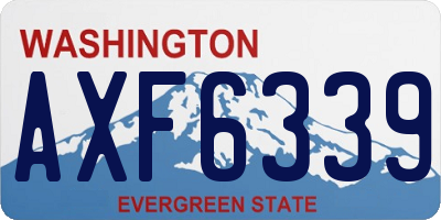 WA license plate AXF6339