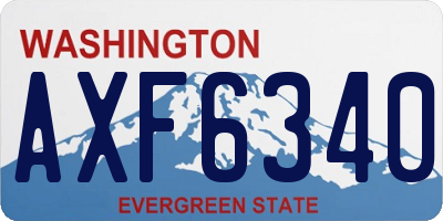 WA license plate AXF6340