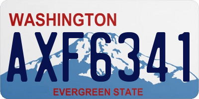 WA license plate AXF6341