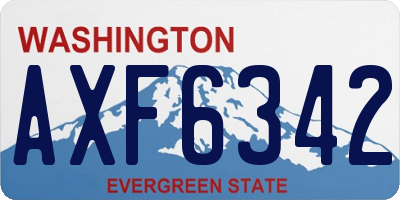 WA license plate AXF6342