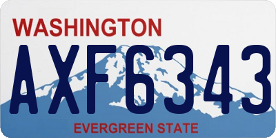 WA license plate AXF6343