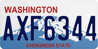 WA license plate AXF6344